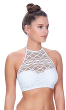 Load image into Gallery viewer, Sundance White UW Padded High Neck Crop Top, Pre-Order D Cup to G Cup