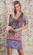Load image into Gallery viewer, Silk Dress V Neck Cold Shoulder Odessa