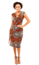 Load image into Gallery viewer, Aboriginal Art V Neck Dress Red Dust Camp