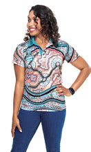 Load image into Gallery viewer, Aboriginal Art Ladies Fitted Polo NAIDOC 2020 Ngulingah Jagun
