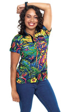 Load image into Gallery viewer, Aboriginal Art Ladies Fitted Polo NAIDOC 2020 Rainforest Warrior