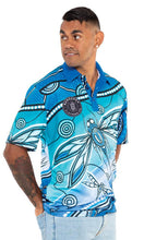 Load image into Gallery viewer, Aboriginal Art Unisex 50+ UPF Polo Dragonfly Waters