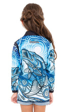 Load image into Gallery viewer, Aboriginal Art Kids Unisex 50+ UVF Long Sleeve Polo Full Moon Barramundi