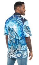 Load image into Gallery viewer, Aboriginal Art Unisex 50+ UPF Polo Full Moon Barramundi