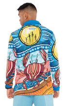 Load image into Gallery viewer, Aboriginal Art Unisex 50+ UPF Long Sleeve Polo Gathering Mudcrab