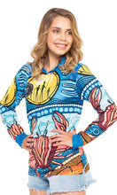 Load image into Gallery viewer, Aboriginal Art Unisex 50+ UPF Long Sleeve Polo Gathering Mudcrab