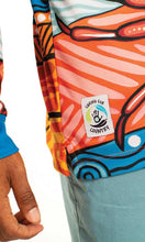 Load image into Gallery viewer, Aboriginal Art Unisex 50+ UPF Long Sleeve Polo Gathering Mudcrab
