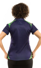 Load image into Gallery viewer, Aboriginal Art Ladies Fitted Bamboo Polo Gumtree Flowers