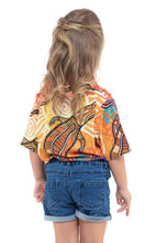 Load image into Gallery viewer, Aboriginal Art Kids Unisex 50+ UPF Polo Jumping Crocodile
