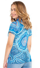 Load image into Gallery viewer, Aboriginal Art Ladies Fitted Polo Ngulliboo