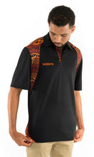 Load image into Gallery viewer, Bamboo Aboriginal Art Unisex Polo Ochre