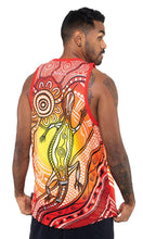 Load image into Gallery viewer, Aboriginal Art Premium Men's Singlet Sunset Goanna