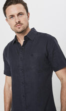 Load image into Gallery viewer, Linen Shirt Short Sleeve Navy