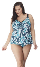 Load image into Gallery viewer, Island Lily Petrol Moulded Tankini - Adjustable Neckline, Pre-Order Size XL - 6XL