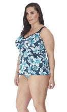 Load image into Gallery viewer, Island Lily Petrol Moulded Tankini - Adjustable Neckline, Pre-Order Size XL - 6XL
