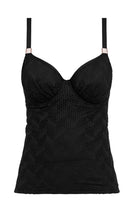 Load image into Gallery viewer, Marseille Black UW Gathered Full Cup Tankini, Pre-Order D Cup to H Cup