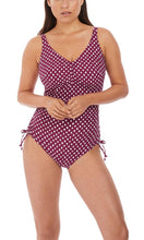 Load image into Gallery viewer, Santa Monica Garnet UW V-neck Suit With Adj Leg, Pre-Order D Cup to J Cup