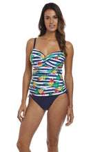 Load image into Gallery viewer, Porto Twilight UW Twist Front Tankini Top