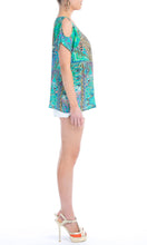 Load image into Gallery viewer, Silk Top Cold Shoulder Emerald
