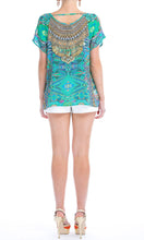 Load image into Gallery viewer, Silk Top Cold Shoulder Emerald
