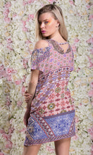 Load image into Gallery viewer, Silk Dress V Neck Cold Shoulder Odessa