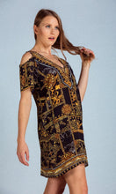 Load image into Gallery viewer, Silk Dress V Neck Cold Shoulder Verona