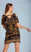 Load image into Gallery viewer, Silk Dress V Neck Cold Shoulder Verona