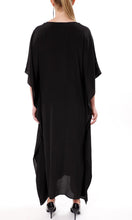 Load image into Gallery viewer, Silk Kaftan Long Monochrome Black, AUS Sizes 10 - 16
