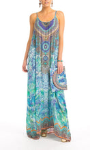 Load image into Gallery viewer, Silk Dress String Strap Long Amalfi Azure