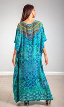 Load image into Gallery viewer, Silk Kaftan Long Atlantis