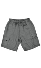 Load image into Gallery viewer, Bamboo Men's Short Elastic Waist Shorter Length, Black & Steel