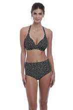 Load image into Gallery viewer, Santa Monica Black & White UW Plunge Bikini Top,, Pre-Order D Cup to J Cup