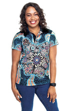 Load image into Gallery viewer, Aboriginal Art Ladies Fitted Polo NAIDOC 2020 Our Beautiful Country