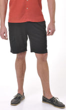 Load image into Gallery viewer, Bamboo Men's Short Elastic Waist Shorter Length, Black & Steel