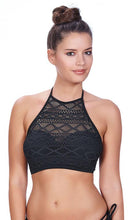 Load image into Gallery viewer, Sundance Black UW Padded Hi-Neck Crop Top, Pre-Order D Cup to G Cup