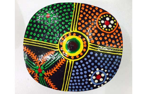 Aboriginal Art Lacquer Pill Box