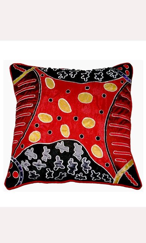Aboriginal Art Cushion Cover Applique & Embroidery