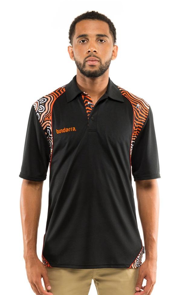 Bamboo Aboriginal Art Unisex Polo Red Dust Camp