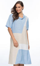 Load image into Gallery viewer, Linen Dress Cowl Neck Spliced
