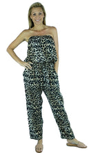 Load image into Gallery viewer, Rayon Jumpsuit Long Bandeau Leopard, More Colours
