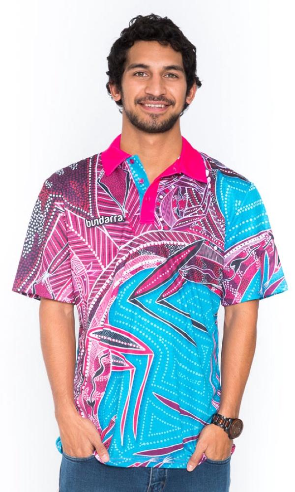 Aboriginal Art Unisex Polo Kangaroo Dance