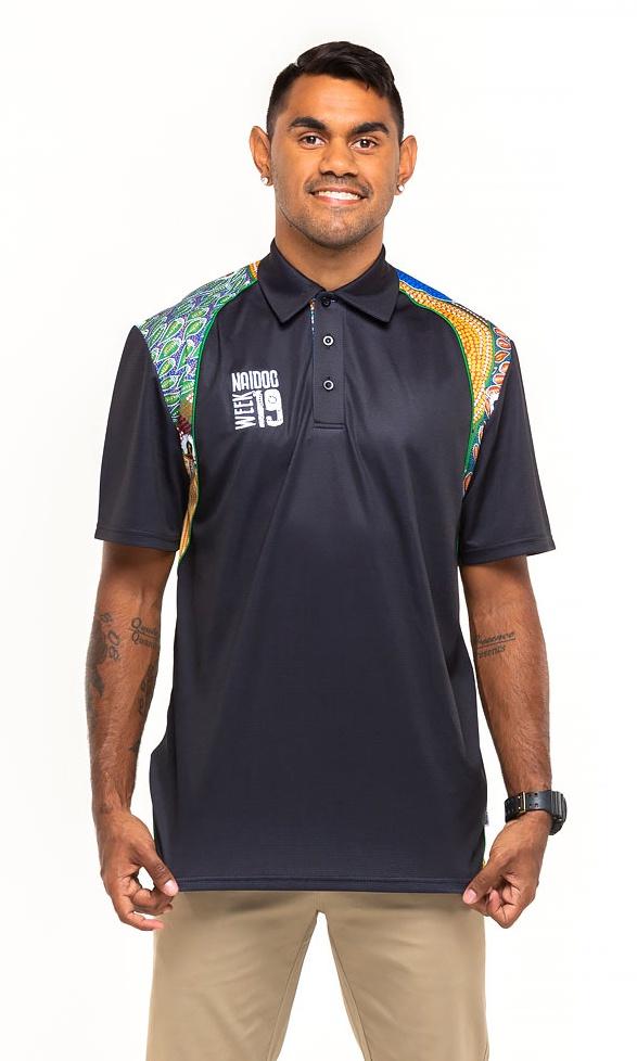 Bamboo Aboriginal Art Unisex Polo NAIDOC 2019 Be the Voice