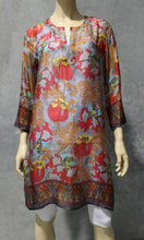 Load image into Gallery viewer, Silk Kurta Kaftan Art Deco Floral
