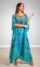 Load image into Gallery viewer, Silk Kaftan Long Atlantis
