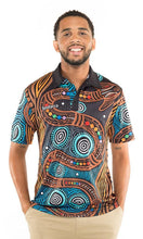 Load image into Gallery viewer, Aboriginal Art Unisex Polo Rainbow Serpent
