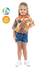Load image into Gallery viewer, Aboriginal Art Kids Unisex 50+ UPF Polo Jumping Crocodile
