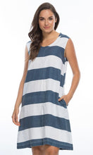 Load image into Gallery viewer, Linen Dress Stripe Summer
