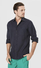 Load image into Gallery viewer, Linen Shirt Long Sleeve Navy
