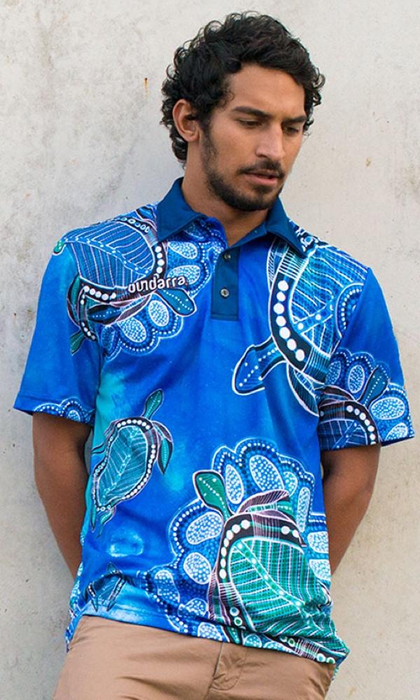 Aboriginal Art Unisex Polo Ocean Turtles