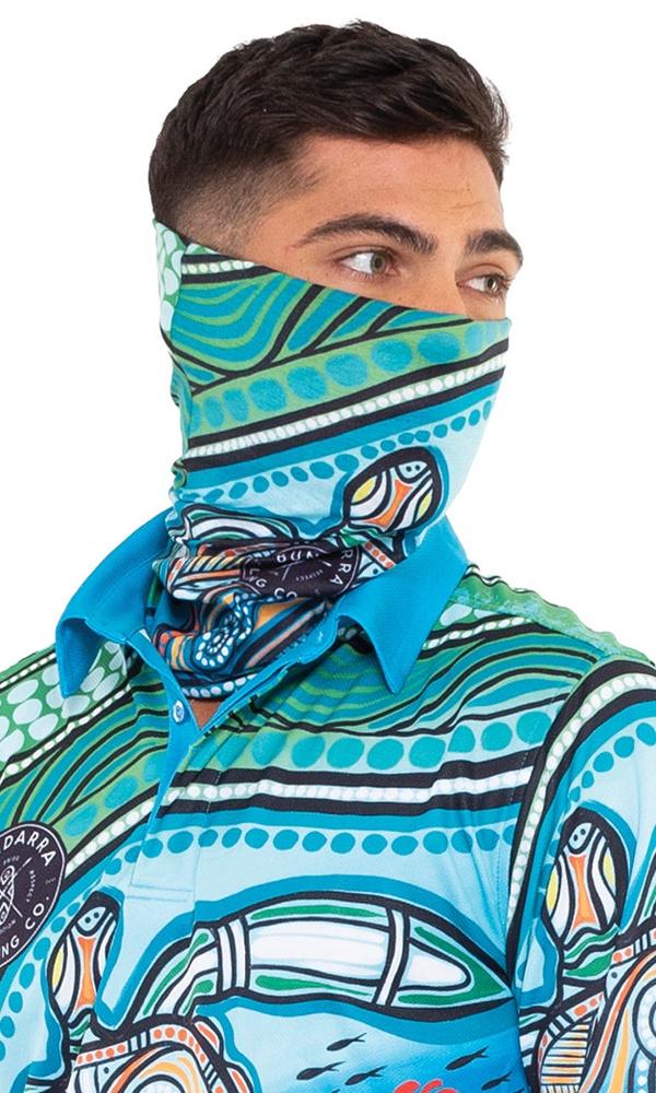 Aboriginal Art Faceshield/Snood Sea Turtle Journey